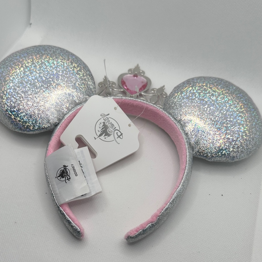 Disney Glittering Silver and Pink Minnie Ears - Picture 3 of 3